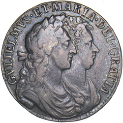 1689 Halfcrown - William & Mary British Silver Coin - Nice