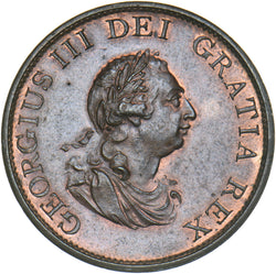 1799 Halfpenny - George III British Copper Coin - Superb