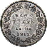 1815 Eighteenpence Bank Token - George III British Silver Coin - Very Nice