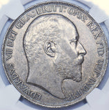 1902 Crown (NGC AU 58) - Edward VII British Silver Coin - Very Nice