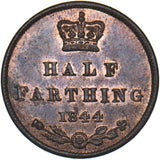 1844 Half Farthing - Victoria British Copper Coin - Very Nice