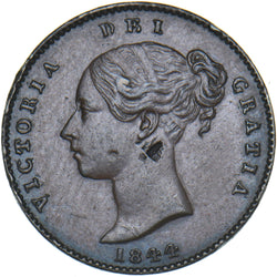 1844 Third Farthing - Victoria British Copper Coin