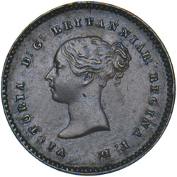 1839 Quarter Farthing - Victoria British Copper Coin - Very Nice