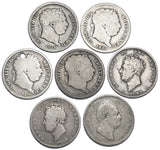 1816 - 1834 Shillings Lot (7 Coins) - British Silver Coins