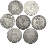 1816 - 1834 Shillings Lot (7 Coins) - British Silver Coins