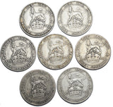 1902 - 1910 Shillings Lot (7 Coins) - British Silver Coins