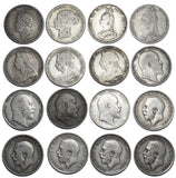 1826 - 1918 Shillings Lot (16 Coins) - British Silver Coins