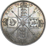 1887 Florin - Victoria British Silver Coin - Superb