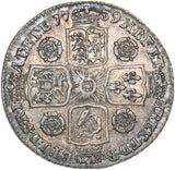 1739 Shilling - George II British Silver Coin - Very Nice