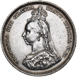 1887 Shilling - Victoria British Silver Coin - Nice