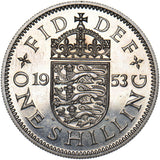 1953 Proof English Shilling - Elizabeth II British  Coin - Superb