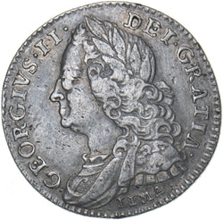 1746 LIMA Sixpence - George II British Silver Coin - Nice