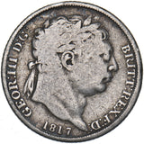 1817 Sixpence - George III British Silver Coin