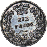 1878 Sixpence (Die no. 26) - Victoria British Silver Coin - Nice