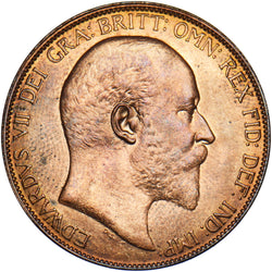 1907 Penny - Edward VII British Bronze Coin - Superb