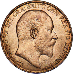 1907 Penny - Edward VII British Bronze Coin - Superb