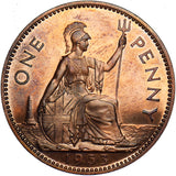 1953 Proof Penny - Elizabeth II British Bronze Coin - Superb