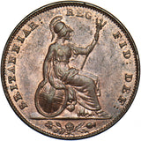 1843 Farthing - Victoria British Copper Coin - Superb