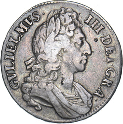 1696 Crown - William III British Silver Coin - Nice