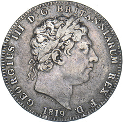 1819 LX Crown - George III British Silver Coin - Nice