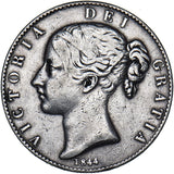 1844 Crown (Cinquefoil Stops) - Victoria British Silver Coin.