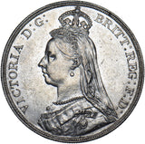 1889 Crown - Victoria British Silver Coin - Very Nice