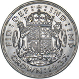 1937 Crown - George VI British Silver Coin - Very Nice