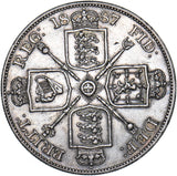 1887 Double Florin (Arabic 1) - Victoria British Silver Coin - Very Nice