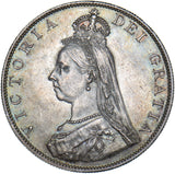 1887 Double Florin (Roman 1) - Victoria British Silver Coin - Very Nice