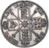 1887 Double Florin (Arabic 1) - Victoria British Silver Coin - Nice