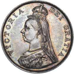 1888 Double Florin (Inverted 1) - Victoria British Silver Coin - Very Nice