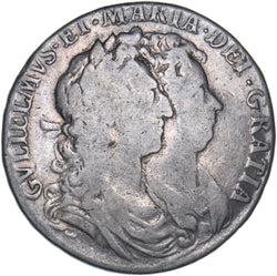 1689 Halfcrown - William & Mary British Silver Coin