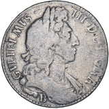 1696 B Halfcrown (Bristol Mint) - William III British Silver Coin