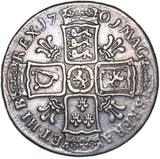 1701 Halfcrown (Plumes) - William III British Silver Coin