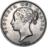 1874 Halfcrown - Victoria British Silver Coin - Very Nice