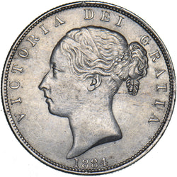 1884 Halfcrown - Victoria British Silver Coin - Very Nice