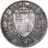 1899 Halfcrown - Victoria British Silver Coin