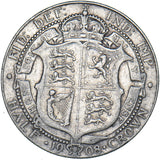 1908 Halfcrown - Edward VII British Silver Coin