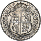 1914 Halfcrown - George V British Silver Coin - Very Nice