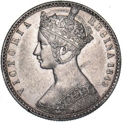 1849 Godless Florin - Victoria British Silver Coin - Very Nice