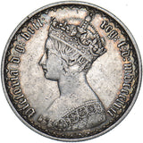 1857 Gothic Florin - Victoria British Silver Coin - Nice