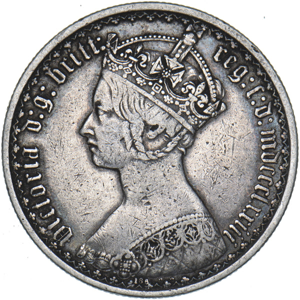 1873 Gothic Florin - Victoria British Silver Coin - Nice