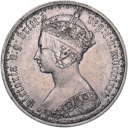 1875 Gothic Florin - Victoria British Silver Coin - Very Nice