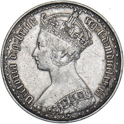 1878 Gothic Florin - Victoria British Silver Coin - Nice