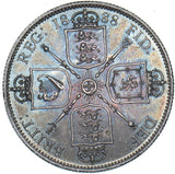 1888 Florin (Scarce 1st Type) - Victoria British Silver Coin - Superb