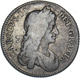 1663 Shilling - Charles II British Silver Coin - Nice