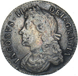 1688 Shilling - James II British Silver Coin