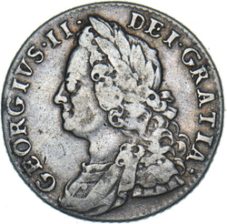 1750 Shilling (5 Over 4) - George II British Silver Coin