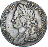 1750 Shilling (5 Over 4) - George II British Silver Coin