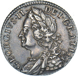 1758 Shilling - George II British Silver Coin - Very Nice